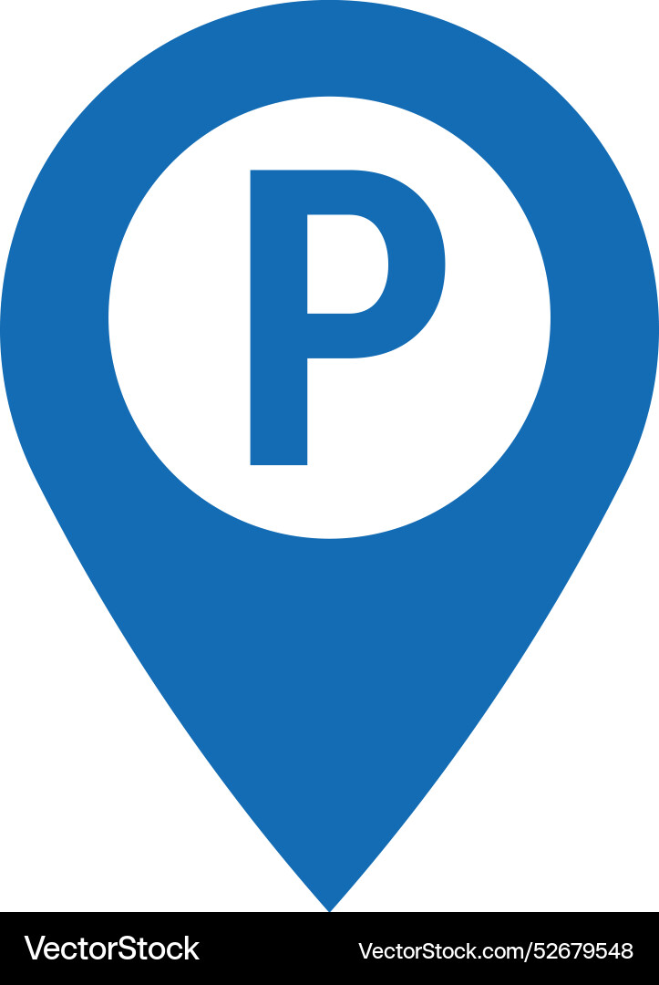 Map parking pointer icon on transparent background vector image