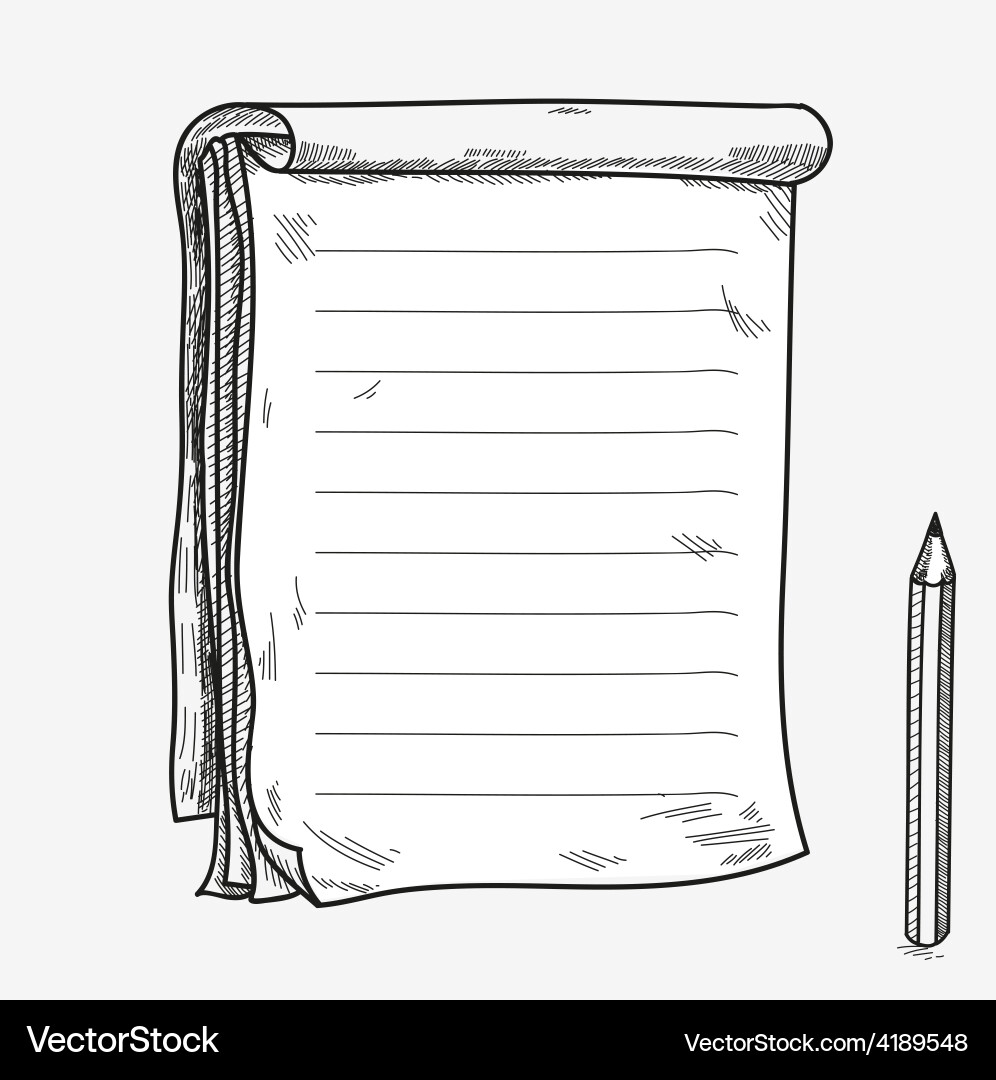 Open Notebook Sketch vector image