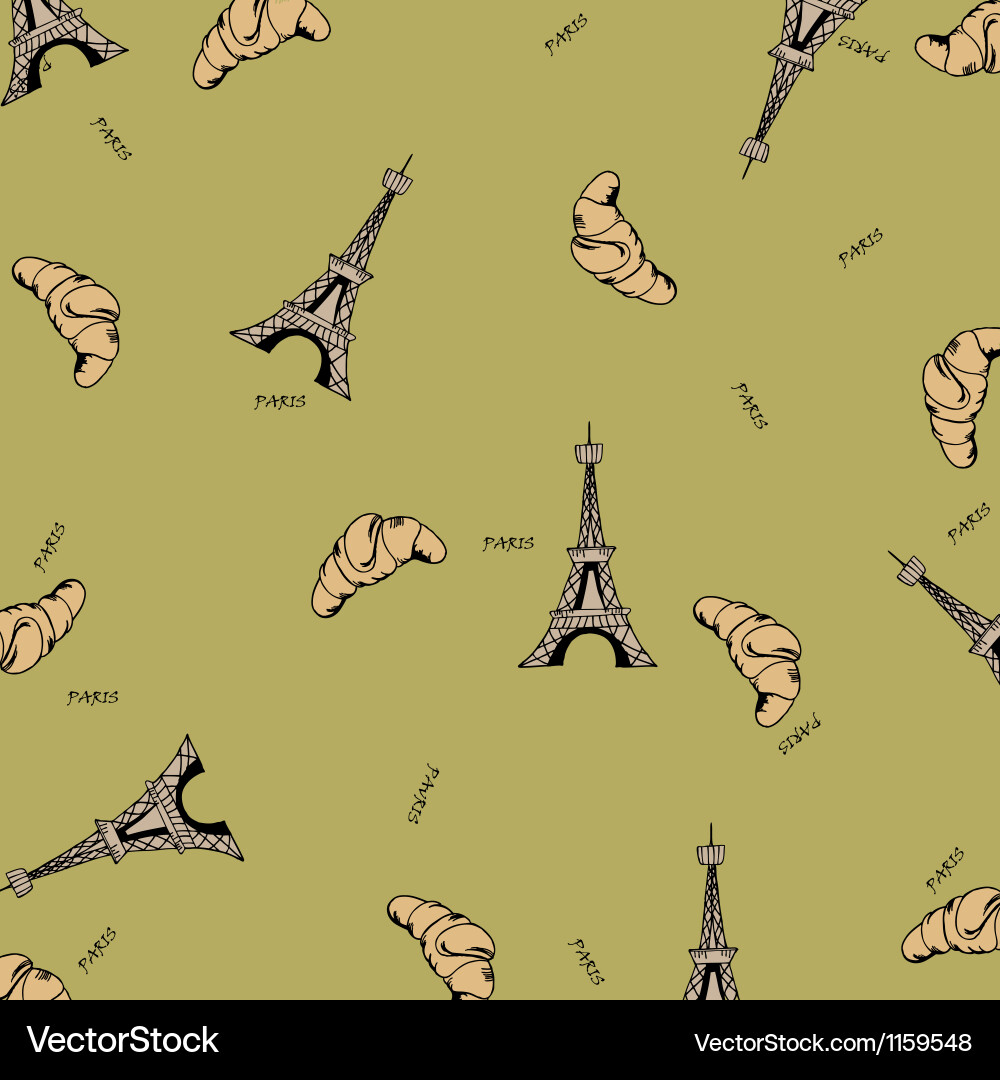 Paris seamless pattern with eiffel tower vector image