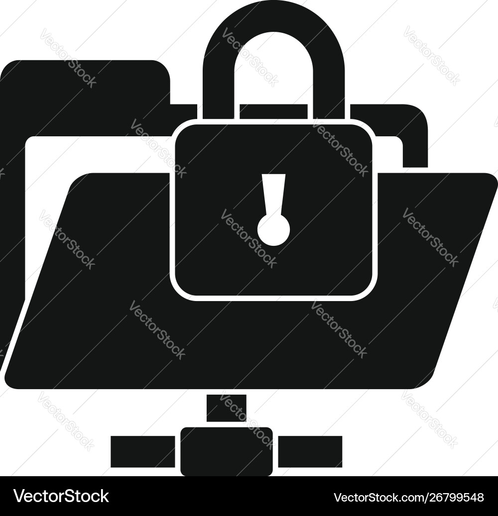Secured folder icon simple style Secured folder icon simple style vector image
