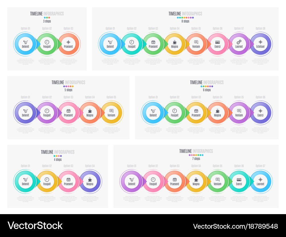 Timeline infographic presentation report web vector image
