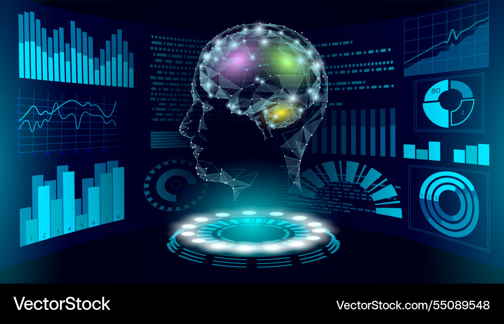 Virtual assistant hud user display technology ai Virtual assistant hud user display technology ai vector image