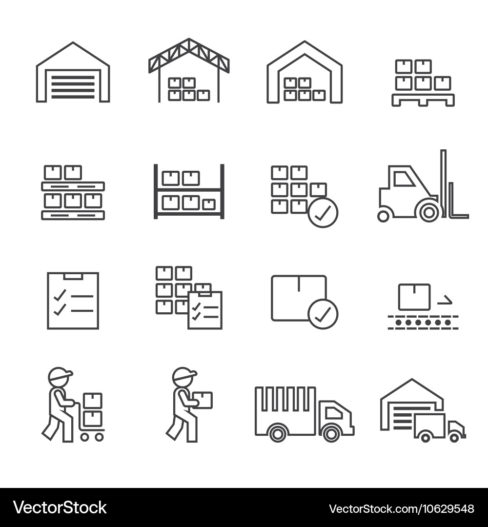 Warehouse Logistics Icons Royalty Free Vector Image