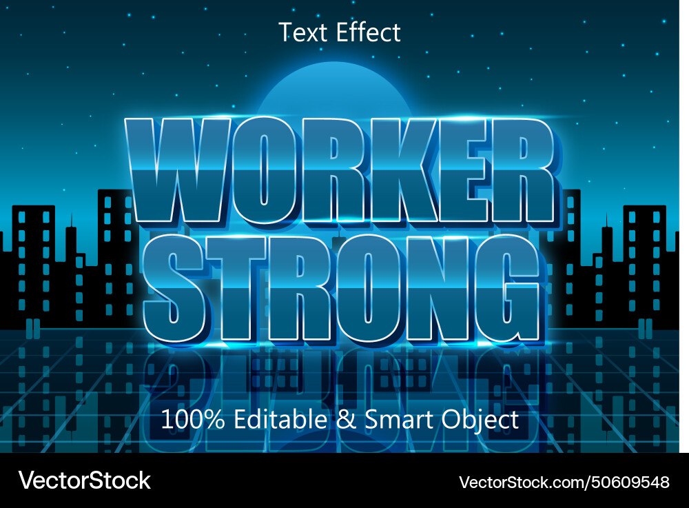 Workers day editable text effect 3 dimension Vector Image