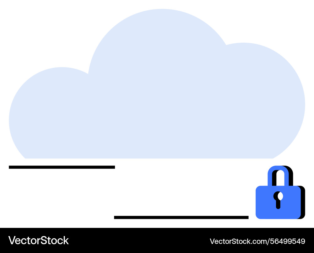 Cloud computing security with lock icon Cloud computing security with lock icon vector image
