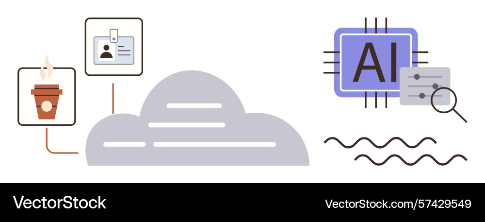 Cloud technology connecting ai identity and data Vector Image