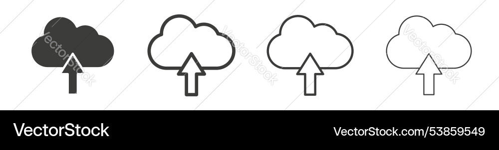 Cloud upload icon set vector image
