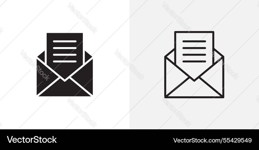 Envelope open icons pack for apps and ui ux desigs Vector Image