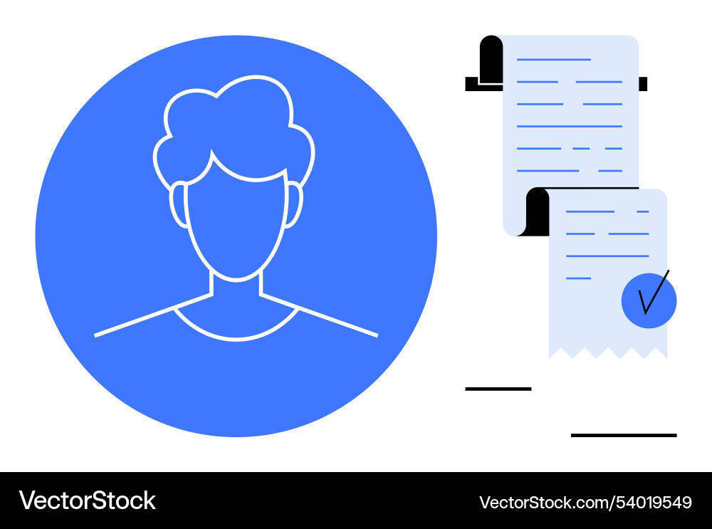 Profile icon with document and checkmark Profile icon with document and checkmark vector image