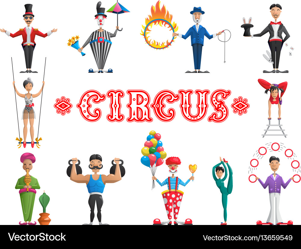 Set circus performers Royalty Free Vector Image