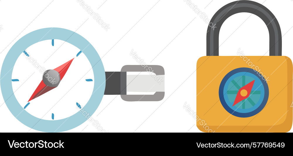 Sichere Navigation geschützte Richtung Design Vektorbild