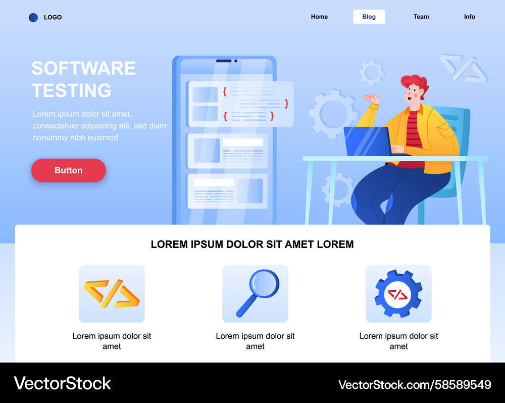 Software testing flat landing page engineer Software testing flat landing page engineer Vector Image