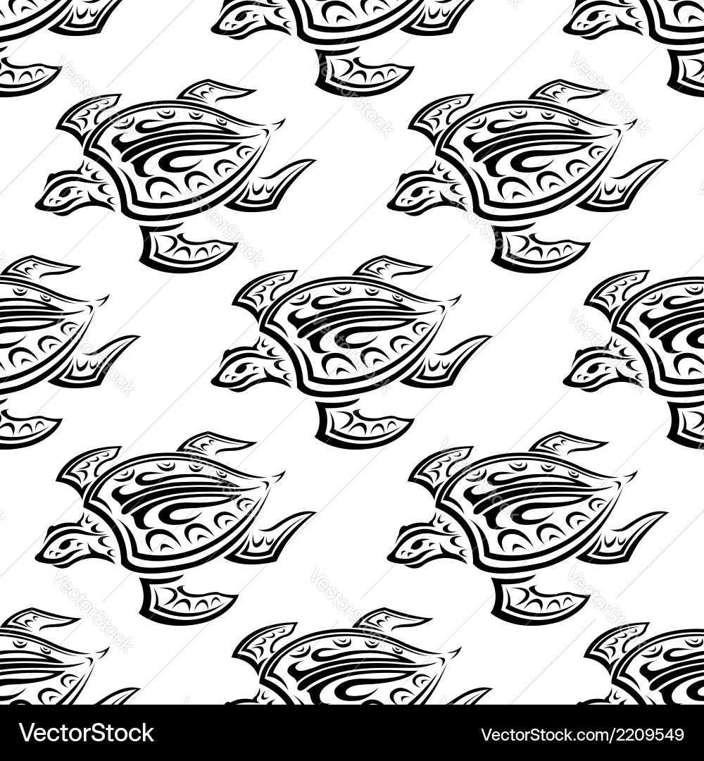 Swimming Turtle Pattern Vector Image