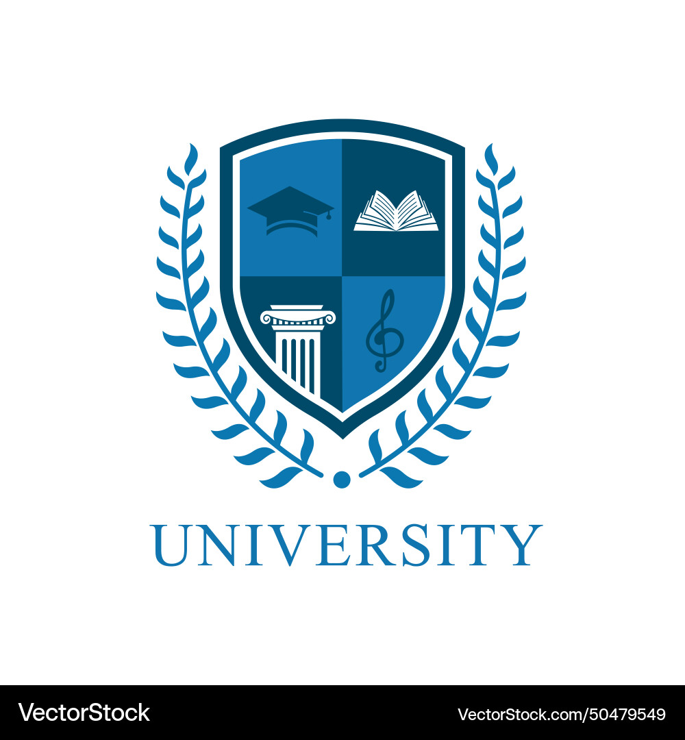 University college school badge logo design Vector Image