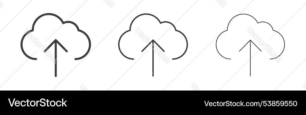 Cloud upload icon set vector image