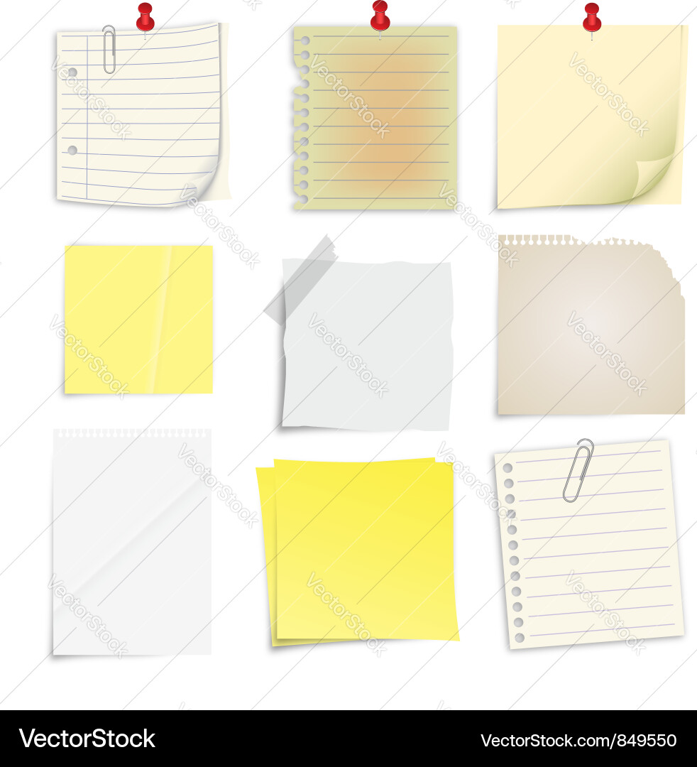 Colorful Post-it Notes Collection Vector Image