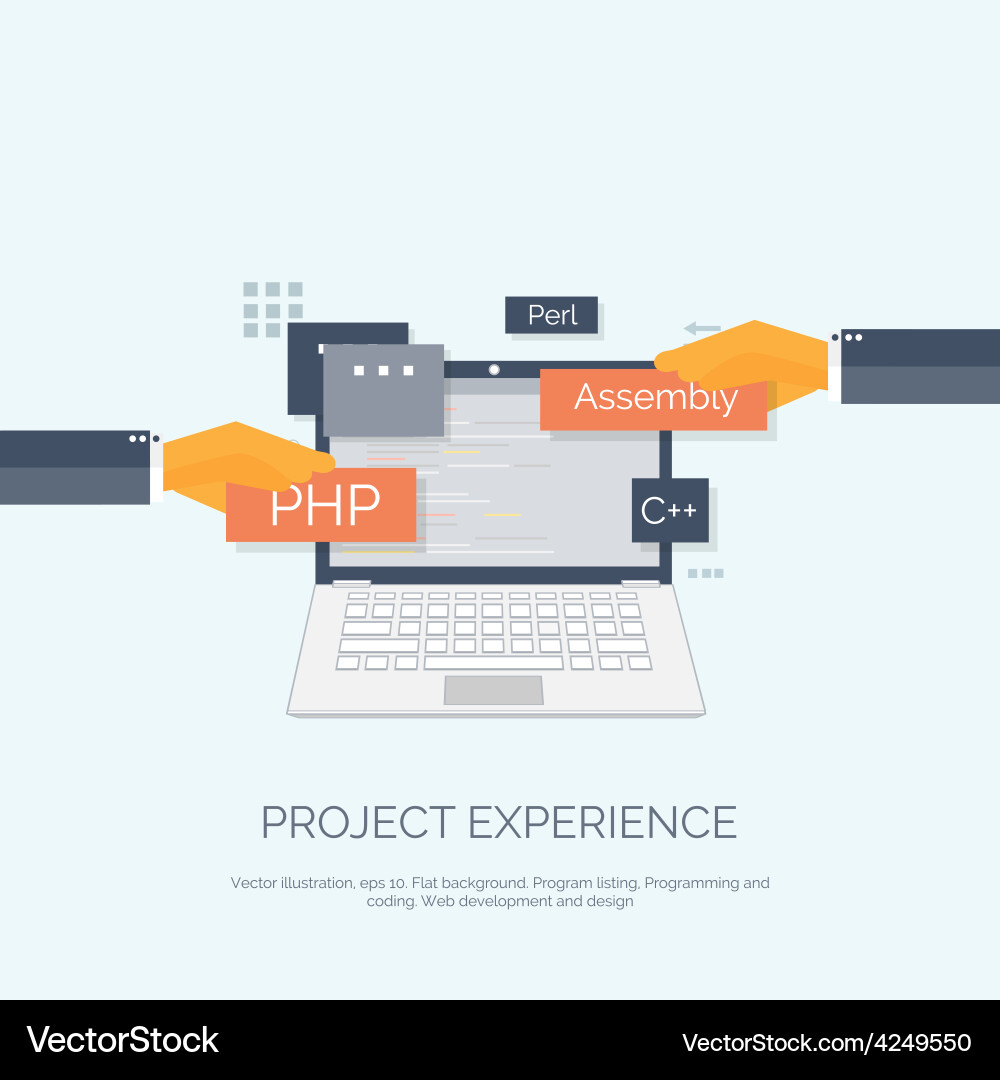 Flat computing background vector image