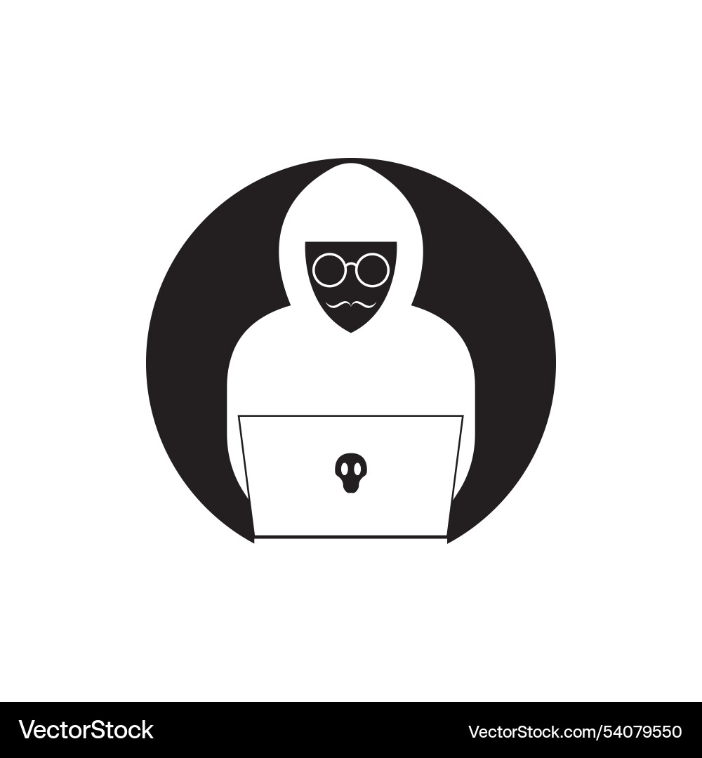 Hacker icon logo background vector image