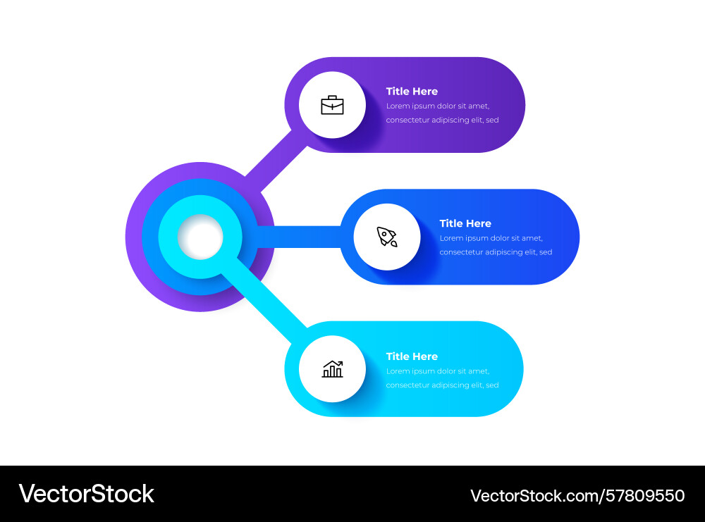 Infographic with three connected sections ideal Infographic with three connected sections ideal vector image