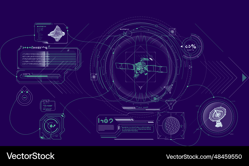 Sci-fi hud interface for data research Sci-fi hud interface for data research vector image