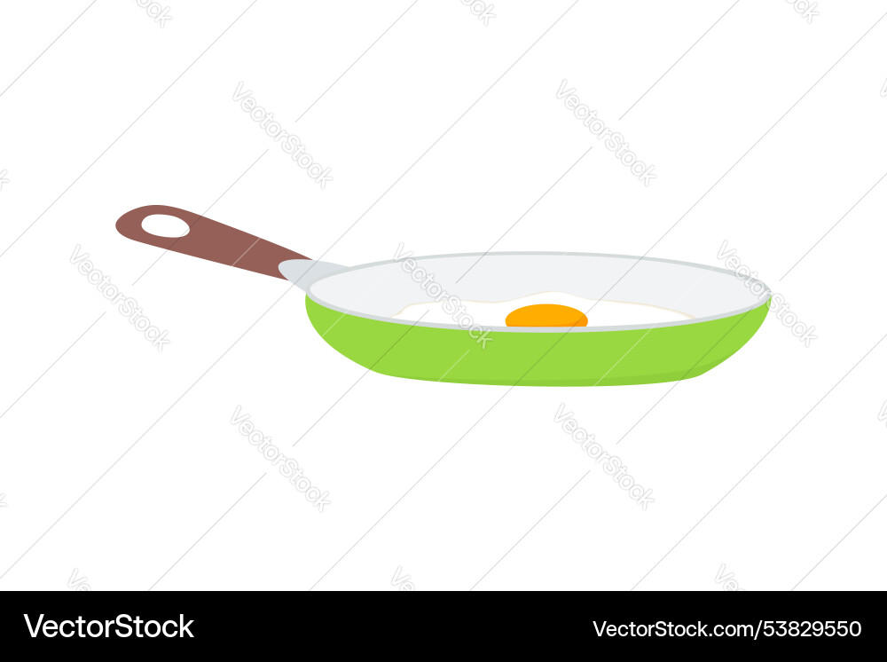Scrambled eggs in frying pan set Vector Image