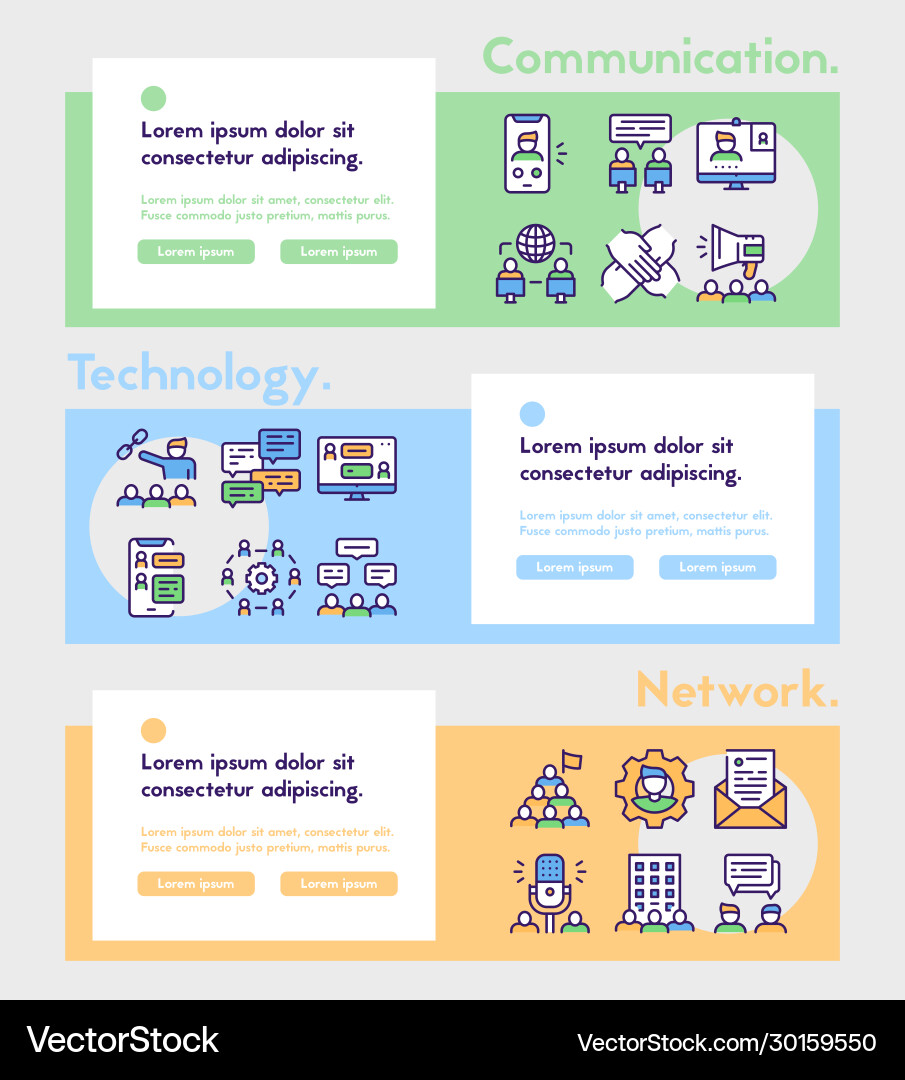 Set teamwork related linear icons Vector Image