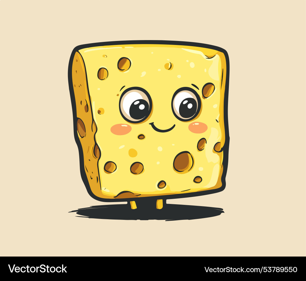 Smiling cheese block Vector Image