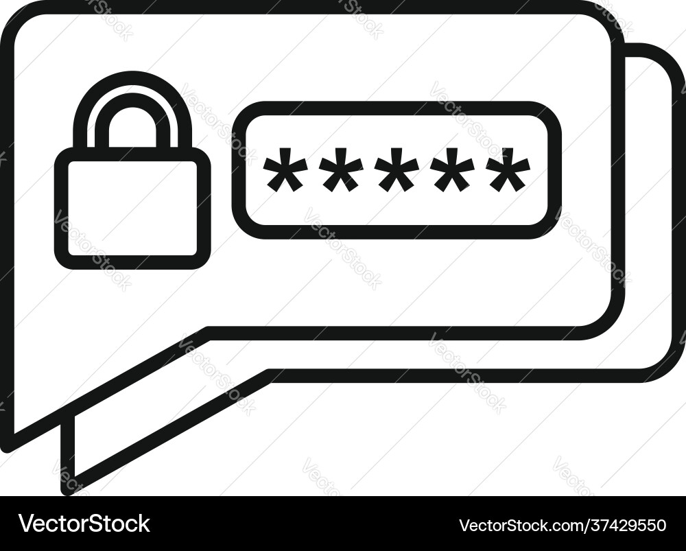 Sms authentication icon outline style Sms authentication icon outline style vector image