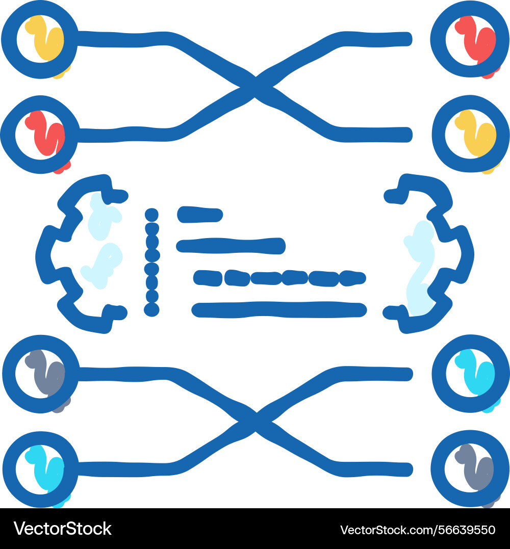 Sorting algorithm icon doodle Sorting algorithm icon doodle vector image