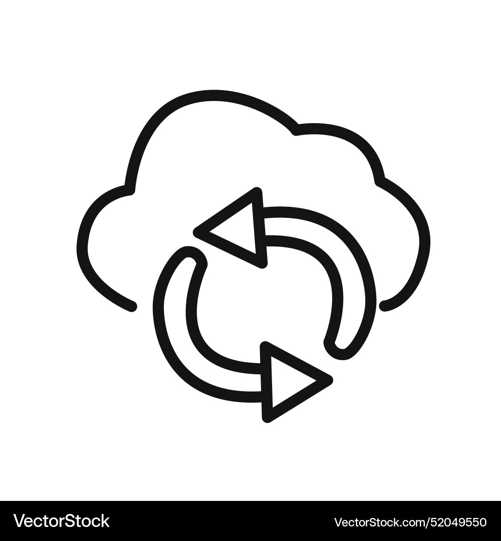 Synchronization icon linear graphics sign vector image
