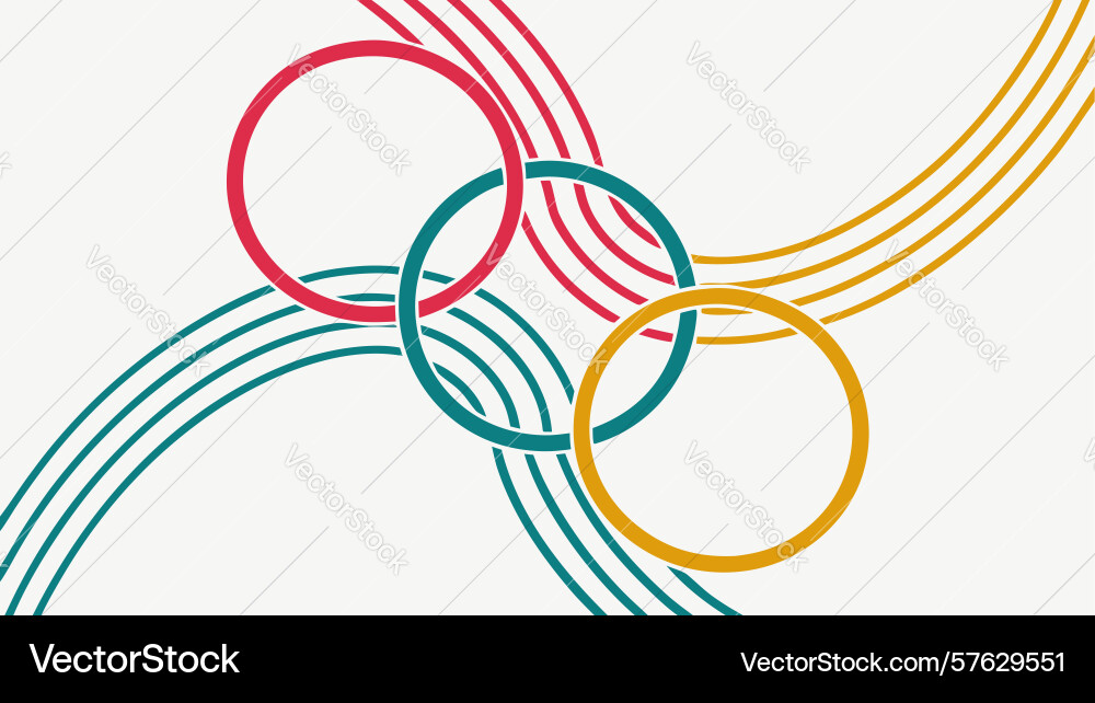 Abstract overlapping rings pattern dynamic modern vector image