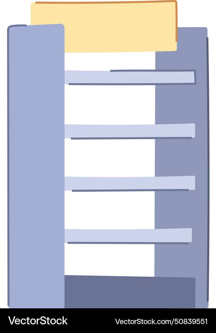 Bookcase magazine rack cartoon Royalty Free Vector Image