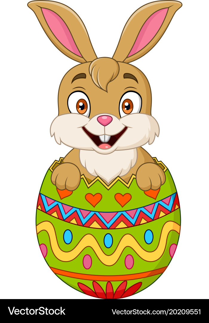 Easter Bunny Emerging from Egg Royalty Free Vector Image