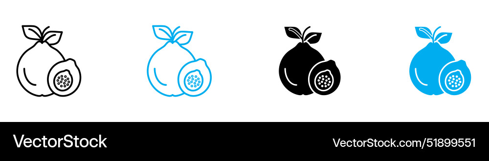 Guava icon set collection for web vector image