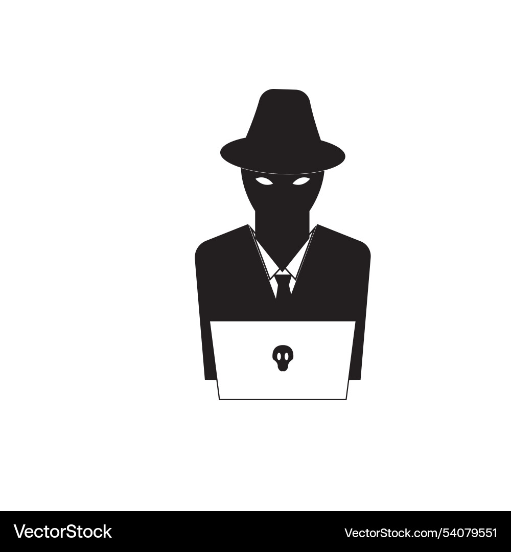 Hacker icon logo background vector image