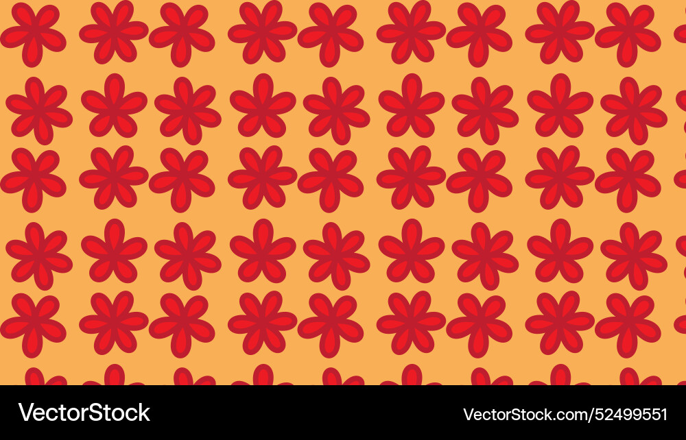 Red color seamless flower pattern and background Vector Image