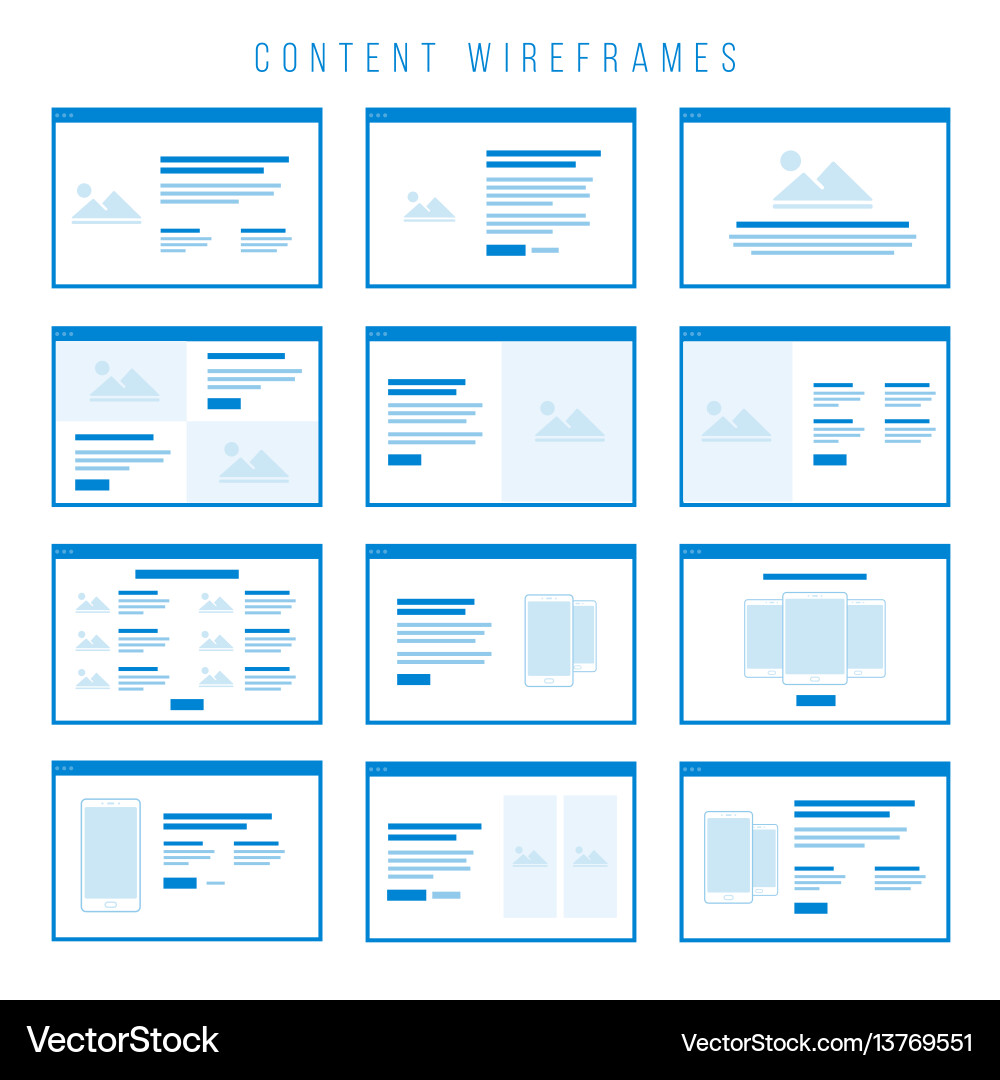Website Wireframe Components vector image