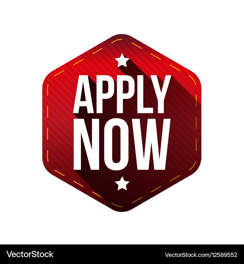 Apply Now Button - Hexagon Shape Vector Image