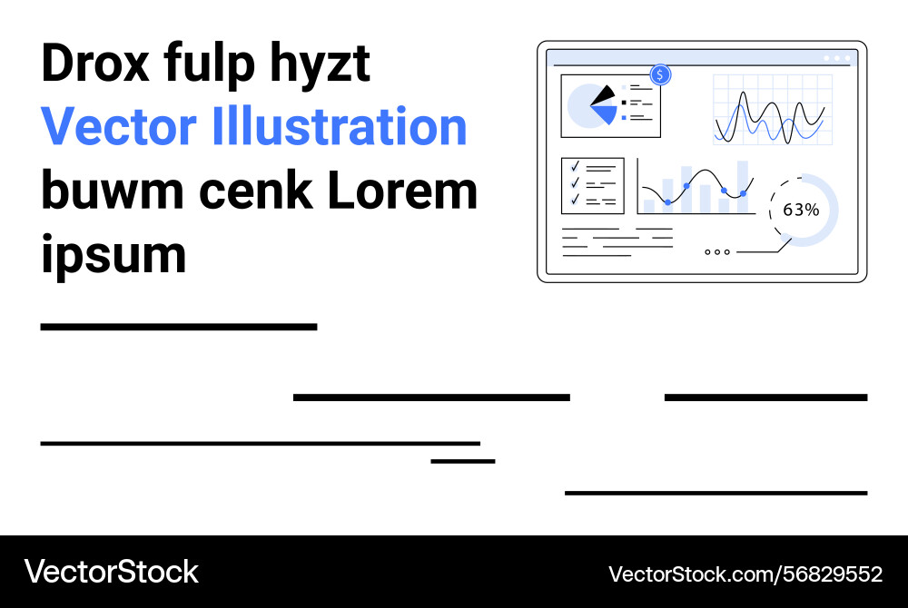 Data analytics dashboard with graphs charts Data analytics dashboard with graphs charts vector image