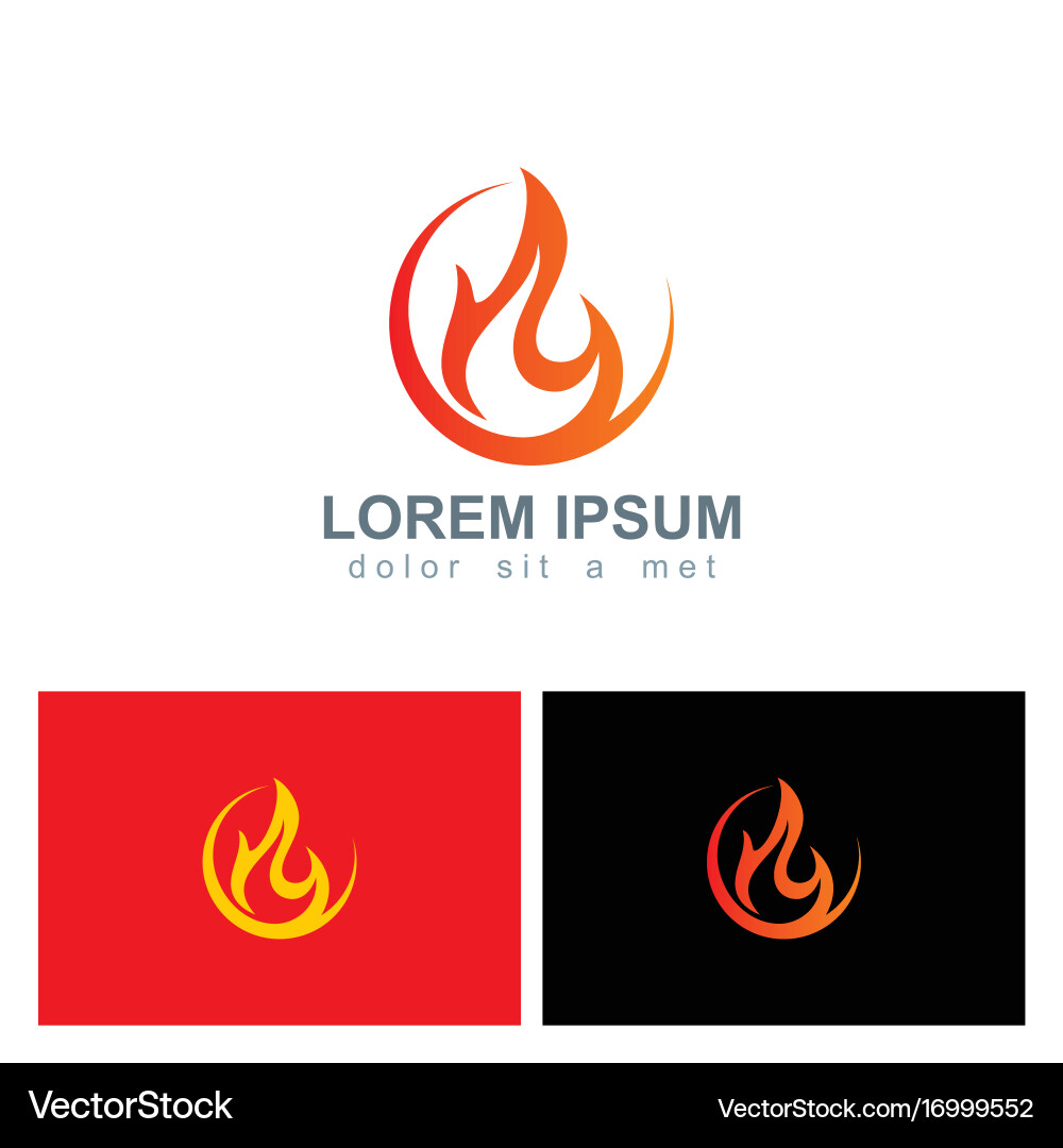 Flame Icon - Fire Logo Vector Image