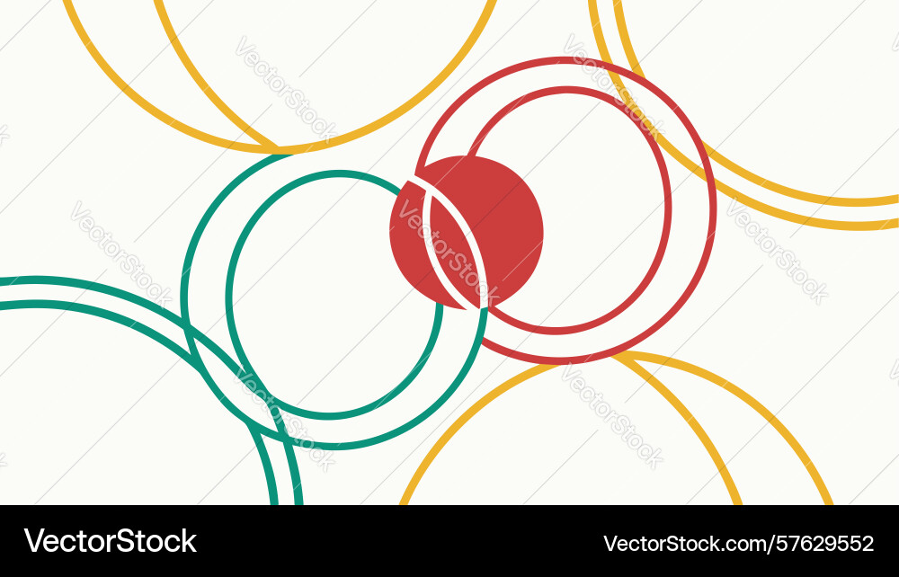 Intersecting circles abstract pattern modern vector image