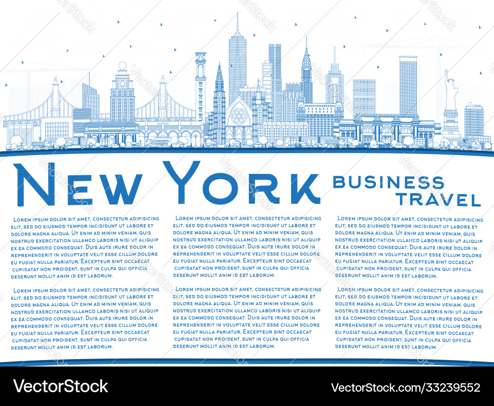 Outline neue york usa city skyline mit blau Outline neue york usa city skyline mit blau vektorbild