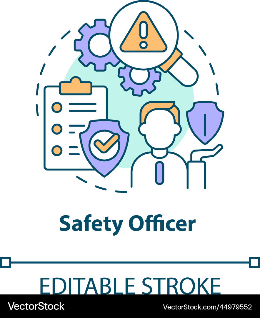 Safety officer concept icon Royalty Free Vector Image
