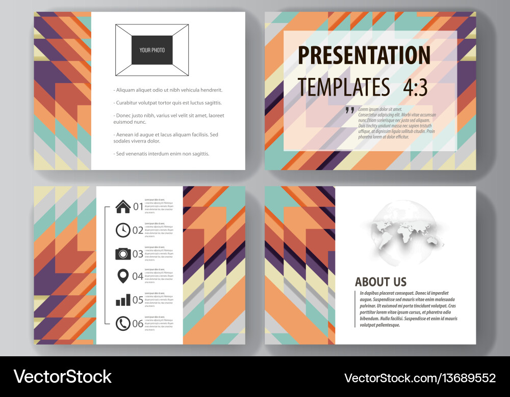 Set of business templates for presentation slides Set of business templates for presentation slides vector image