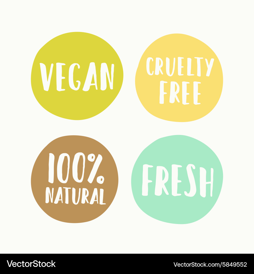 Vegan Product Labels - Set Vector Image
