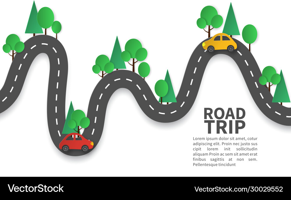 Winding Road with Pins Vector Image
