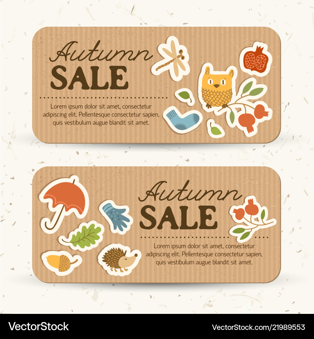 Brown Vintage Herbst Verkauf horizontale Banner Brown Vintage Herbst Verkauf horizontale Banner vektorbild