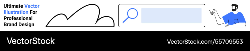 Cloud representation search bar with magnifying Cloud representation search bar with magnifying Vector Image