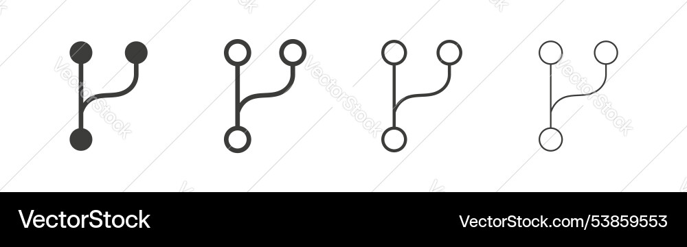 Code branch icon set Code branch icon set vector image