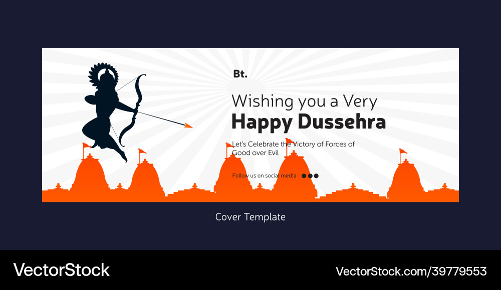 Cover page of happy dussehra Cover page of happy dussehra vector image